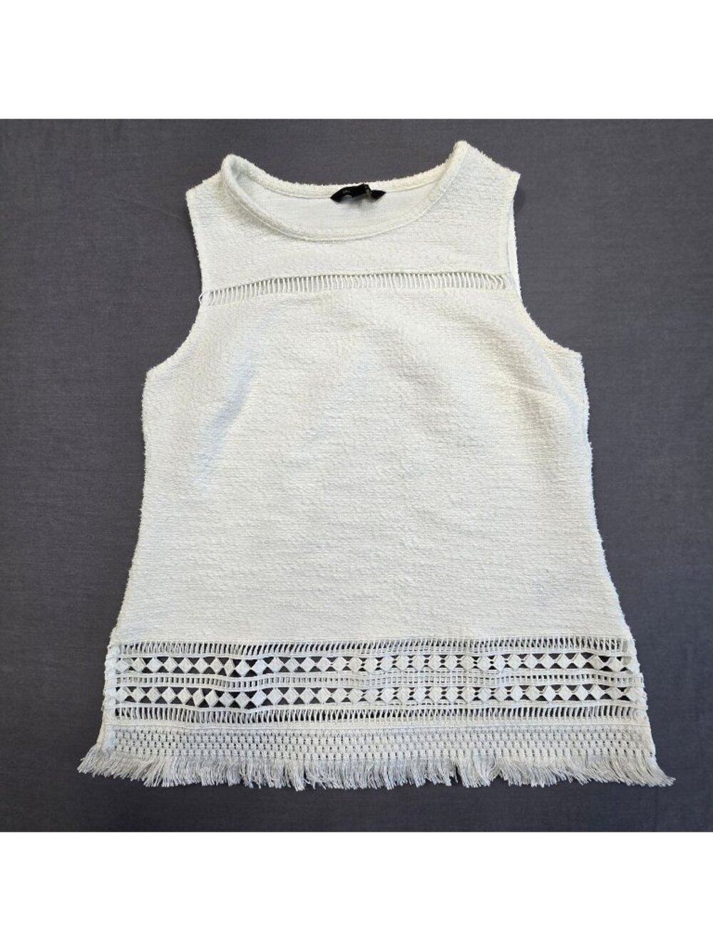 Banana Republic XS Womens Sleeveless Top Cream Crochet Lace Details